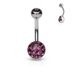 Piercing do pupíku zdobený Crystals from Swarovski® (modrá)