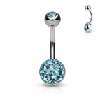 Piercing do pupíku zdobený Crystals from Swarovski® (modrá)