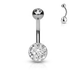 Piercing do pupíku zdobený Crystals from Swarovski® (modrá)