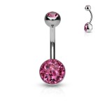 Piercing do pupíku zdobený Crystals from Swarovski® (modrá)