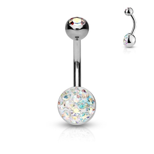 Piercing do pupíku zdobený Crystals from Swarovski® (duhová)
