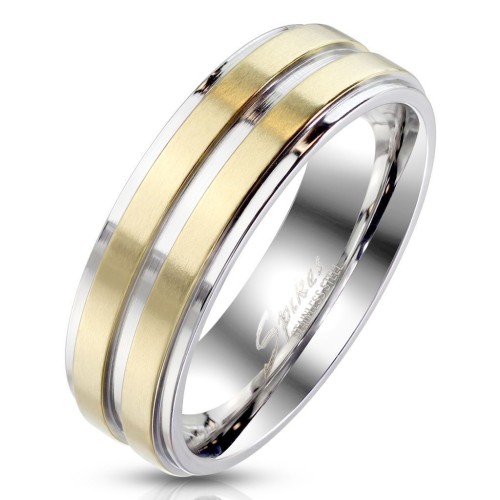 OPR1769 Dámský ocelový prsten s pruhy (55)