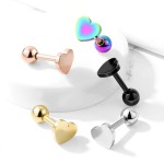 Cartilage piercing do ucha srdíčko (růžové zlato)