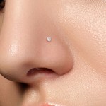 Zahnutý piercing do nosu - čirý zirkon (2,5 mm) [4]