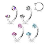 Piercing - podkova s vnitřním závitem (čirá)