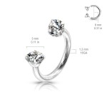 Piercing - podkova s vnitřním závitem (čirá)
