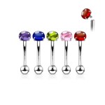 Piercing do obočí s kulatým kamenem (zelená)