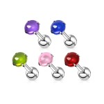 Cartilage piercing do ucha (modrá, 4 mm, 1,2 x 6 mm)