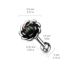 Cartilage piercing do ucha (vitrail medium, 3 mm, 1,2 x 6 mm)