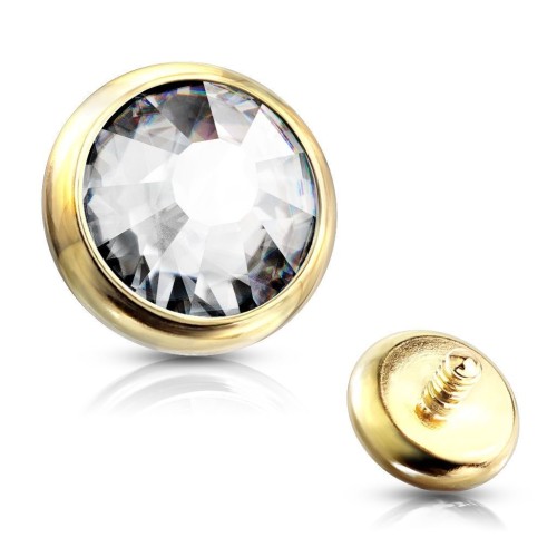 Zlacený ozdobný kamínek k mikrodermálu (5 mm)
