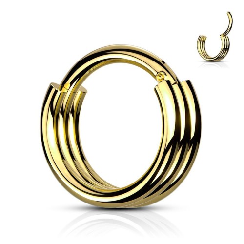 Zlacený piercing kruh segment 1,2 x 8 mm