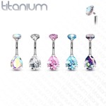 Piercing do pupíku kapka - TITAN (tyrkysová)