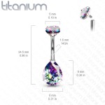 Piercing do pupíku kapka - TITAN (tyrkysová)