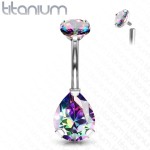 Piercing do pupíku kapka - TITAN (čirá)