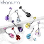 Piercing do pupíku kapka - TITAN (čirá)