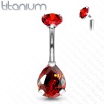 Piercing do pupíku kapka - TITAN (čirá)