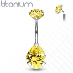 Piercing do pupíku kapka - TITAN (čirá)