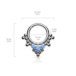 Piercing segment kruh TITAN, bílý opál, 1,2 x 8 mm