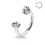 Piercing - podkova s vnitřním závitem (čirá)