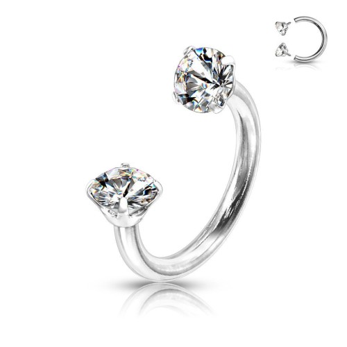 Piercing - podkova s vnitřním závitem (čirá)