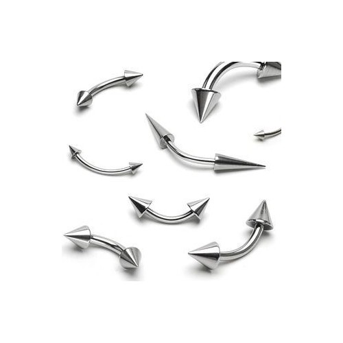 Piercing do obočí 1,6 mm - kónus (1,6 x 8 mm, 3 x 3 mm hrot)