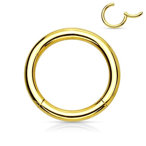 Piercing segment kruh - zlatý (1, 2 x 12 mm)