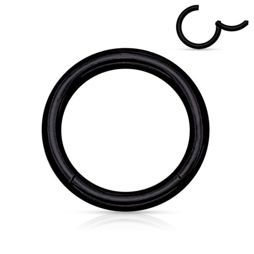 Piercing segment kruh - černý (2,4 x 12 mm)