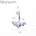 Piercing do pupíku s opálem - TITAN