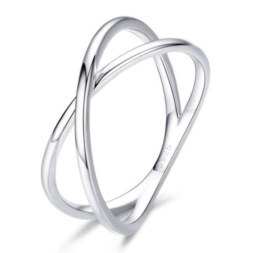 Stříbrný prsten s překřížením (1,90 g, 57)