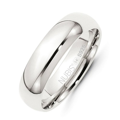 NB101 Stříbrný snubní prsten šíře 6 mm (50)