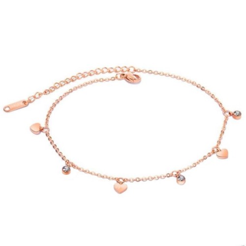 Zlacený ocelový náramek na nohu s přívěsky