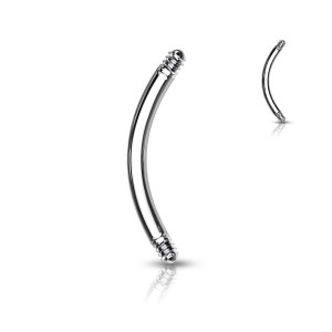 Piercing - náhradní tyčka zahnutá, závit 1,2 mm