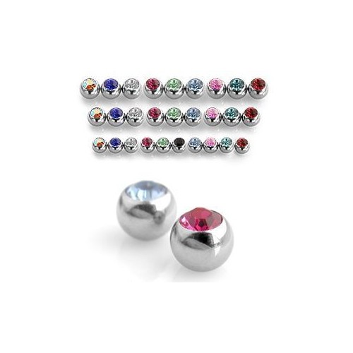 Náhradní kulička chirurgická ocel s kamínkem 1,2 x 3 mm (černá)