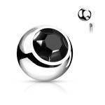 Náhradní kulička chirurgická ocel s kamínkem 1,2 x 3 mm (růžová)