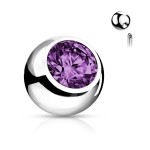 Náhradní kulička chirurgická ocel se zirkonem 1,6 x 4 mm (tmavě růžová)