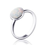 Stříbrný prsten s opálem 8 mm (1,81 g, 62) [1]