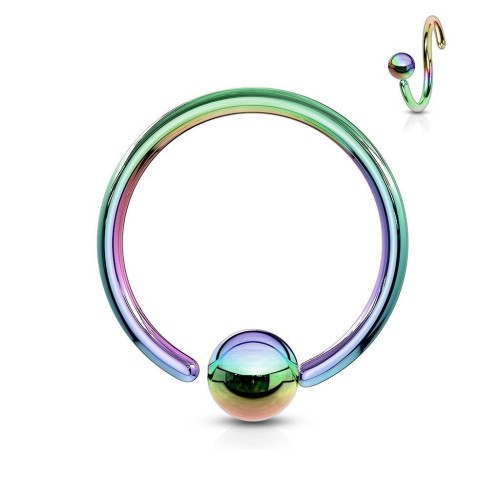 Piercing - kruh duhový (1,0 x 10 mm)