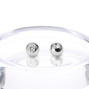 Náhradní kulička, bílé zlato 1,6 x 4 mm, 585/1000
