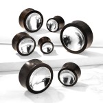 Dřevěný plug se stříbrným středem (14 mm)