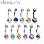 Piercing do pupíku vnitřní závit TITAN, 1,6 x 12 mm (duhová)