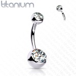 Piercing do pupíku vnitřní závit TITAN, 1,6 x 12 mm (duhová)
