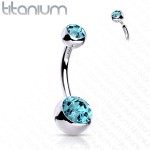 Piercing do pupíku vnitřní závit TITAN, 1,6 x 12 mm (duhová)