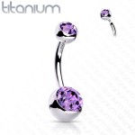 Piercing do pupíku vnitřní závit TITAN, 1,6 x 12 mm (duhová)
