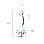Piercing do pupíku s opálem - TITAN (růžová)