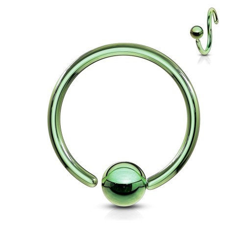 Piercing - kruh zelený (1,0 x 10 mm)