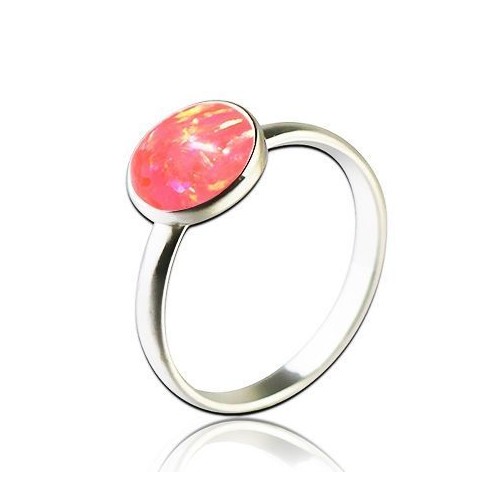 Stříbrný prsten s opálem 8 mm (1,74 g, 56)