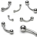 Piercing do obočí - kuličky, tl. tyčky 1,2 mm (1,2 x 6 mm, 3 mm kuličky)