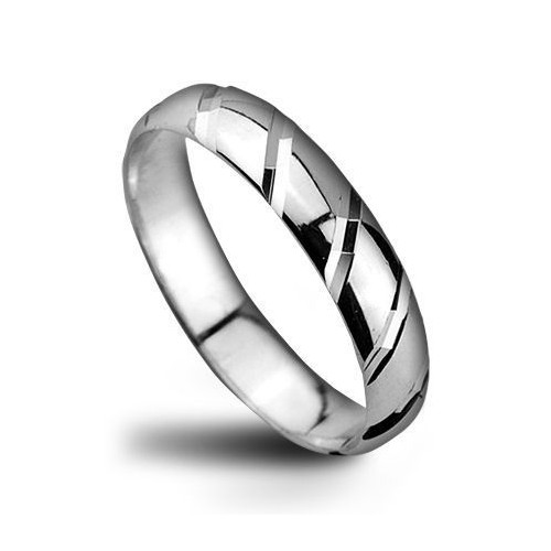 Dámský stříbrný snubní prsten, šíře 4 mm (1,42 g, 53)