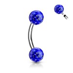 Piercing do obočí s krystaly Crystals From Swarovski® 1,2 x 8 mm