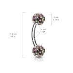 Piercing do obočí s krystaly Crystals From Swarovski® 1,2 x 8 mm